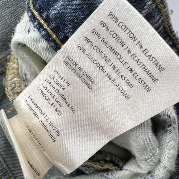 Pilcro Slim Fit Boyfriend Blue Pockets Distressed Denim High Rise Jeans Size 26 - Picture 9 of 9